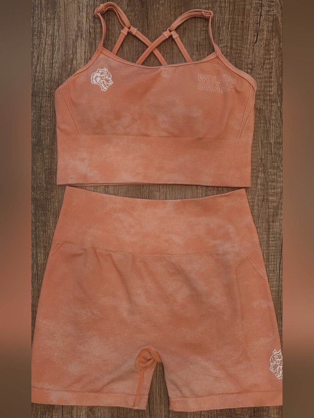 Darc Sport Coral Sports Bra And Shorts Set